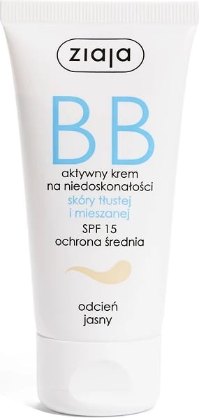 BB krem Ziaja Active për lëkurë të yndyrshme dhe të kombinuar Light, 50ml