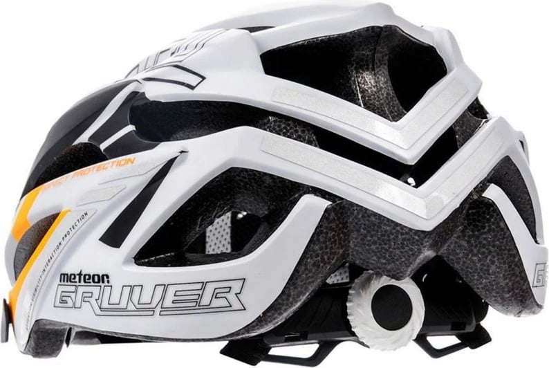 Helmetë për biçikletë Meteor, për meshkuj dhe femra, bardhë dhe portokalli