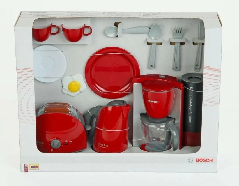 Set lodrash për mëngjes Klein Bosch 9564, me pajisje kuzhine, për fëmijë, Gri/E kuqe