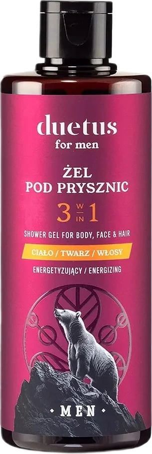 Xhel dushi 3-në-1 për meshkuj Duetus Energizing, 300ml
