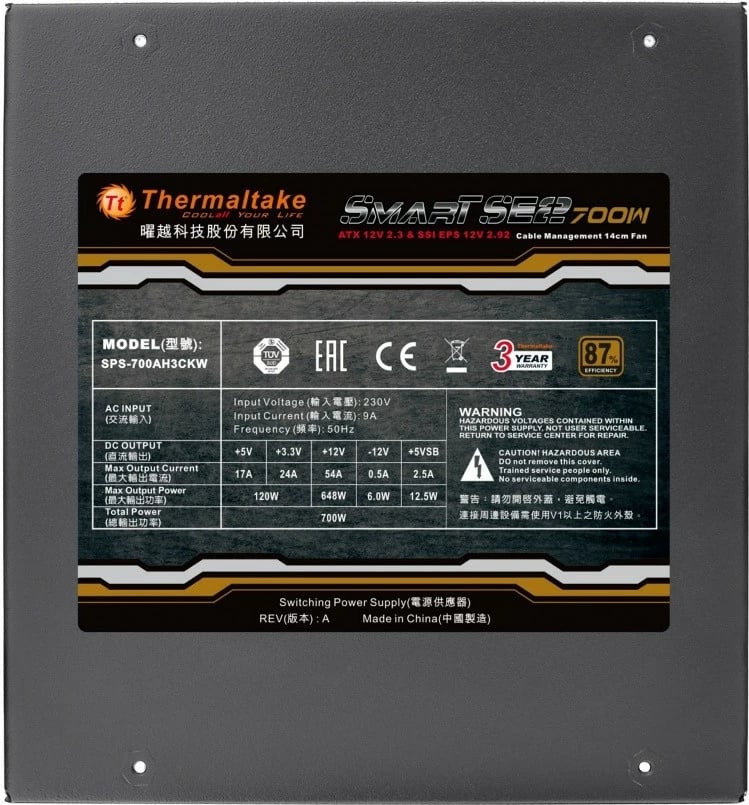 Kasë energjie Thermaltake Smart SE2 700W, modulare, e zezë