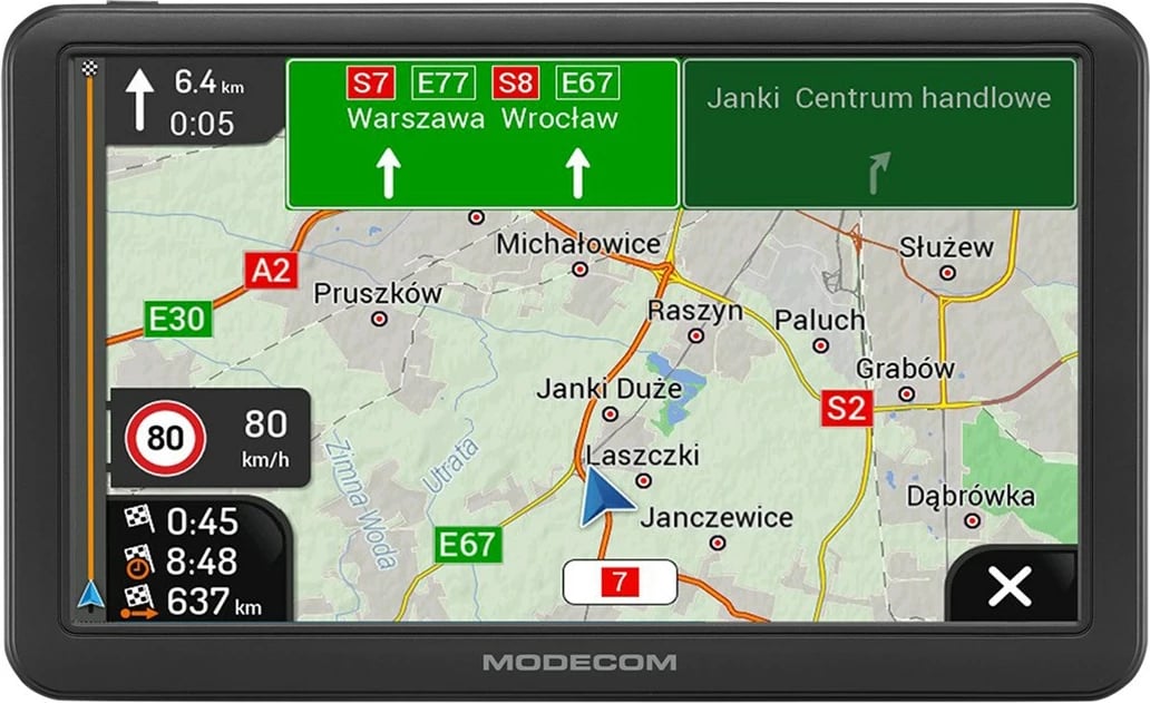 Navigacion GPS MODECOM FreeWAY CX 7.4 me iGO Navigation për kamion, 16 GB, E zezë