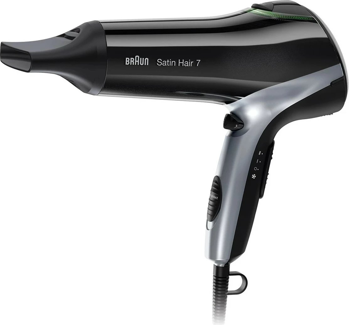 Tharëse flokësh Braun HD710, 2200 W, e zezë, argjendtë