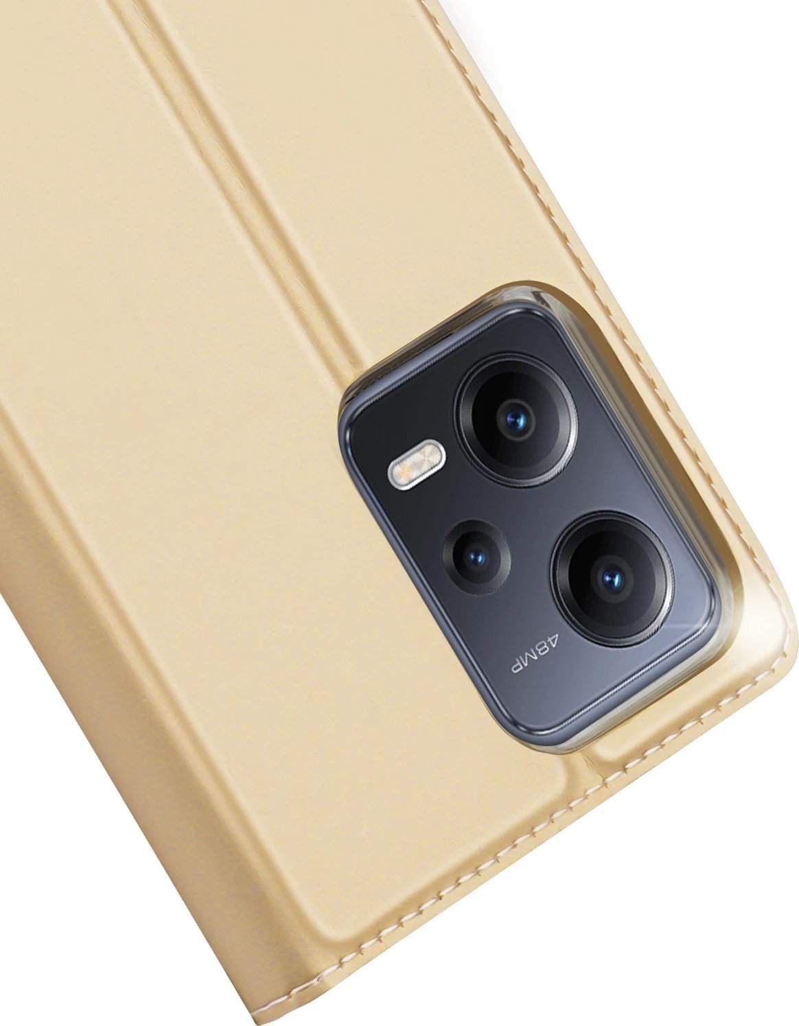 Mbështjellës Dux Ducis Skin Pro për Xiaomi Redmi Note 12 Pro+, me xhep karte, stand, Gold