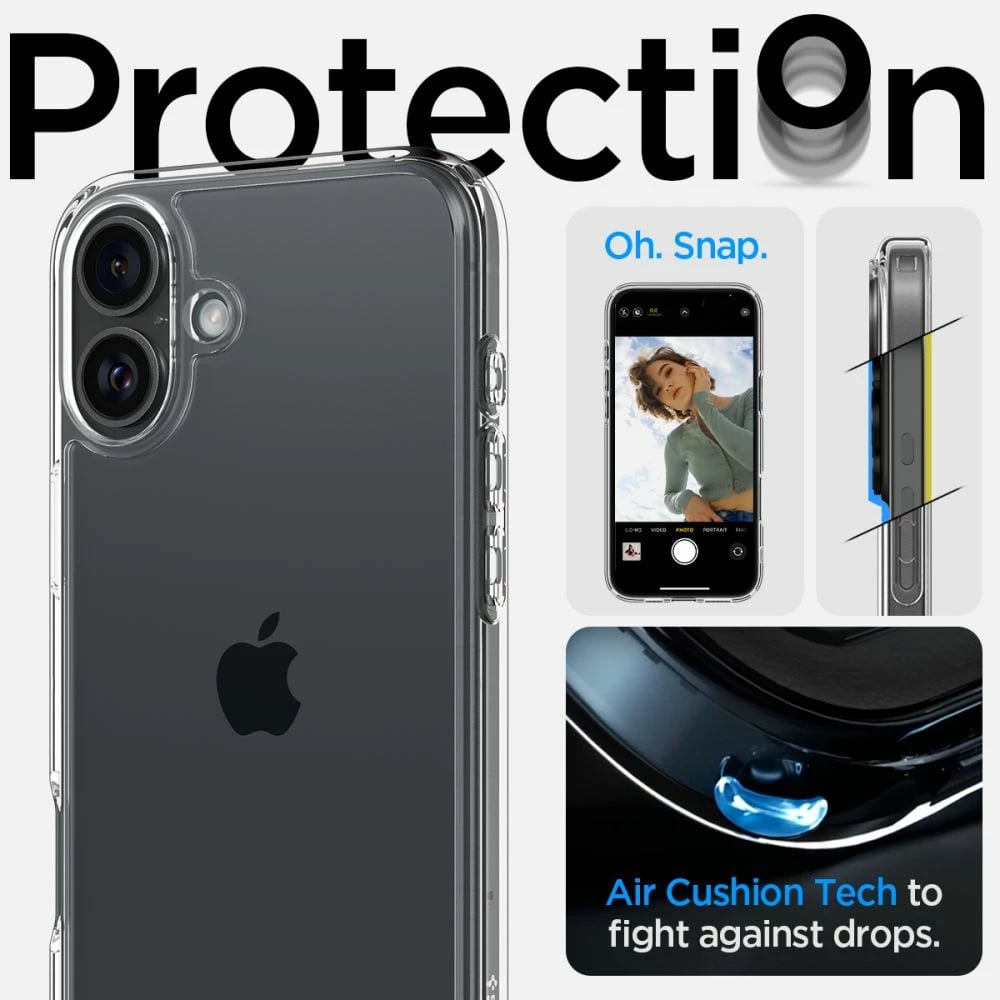 Mbështjellës Spigen Ultra Hybrid për iPhone 16 Plus, Transparent
