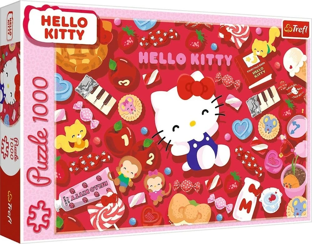 Puzzle 1000 pjesësh Trefl Hello Kitty, 68.3x48 cm, për vajza
