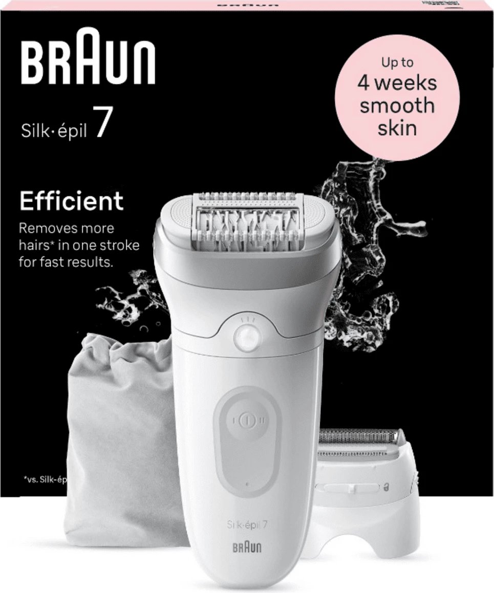Epilator Braun Silk-épil 7 225113, standard, i bardhë, me aksesorë
