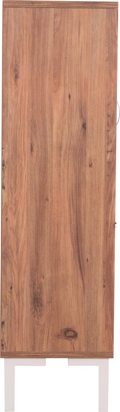 Dollap këpucësh MEDY, melaminë, anthracite & natyrale, këmbë të zeza, 85x30x108.5cm