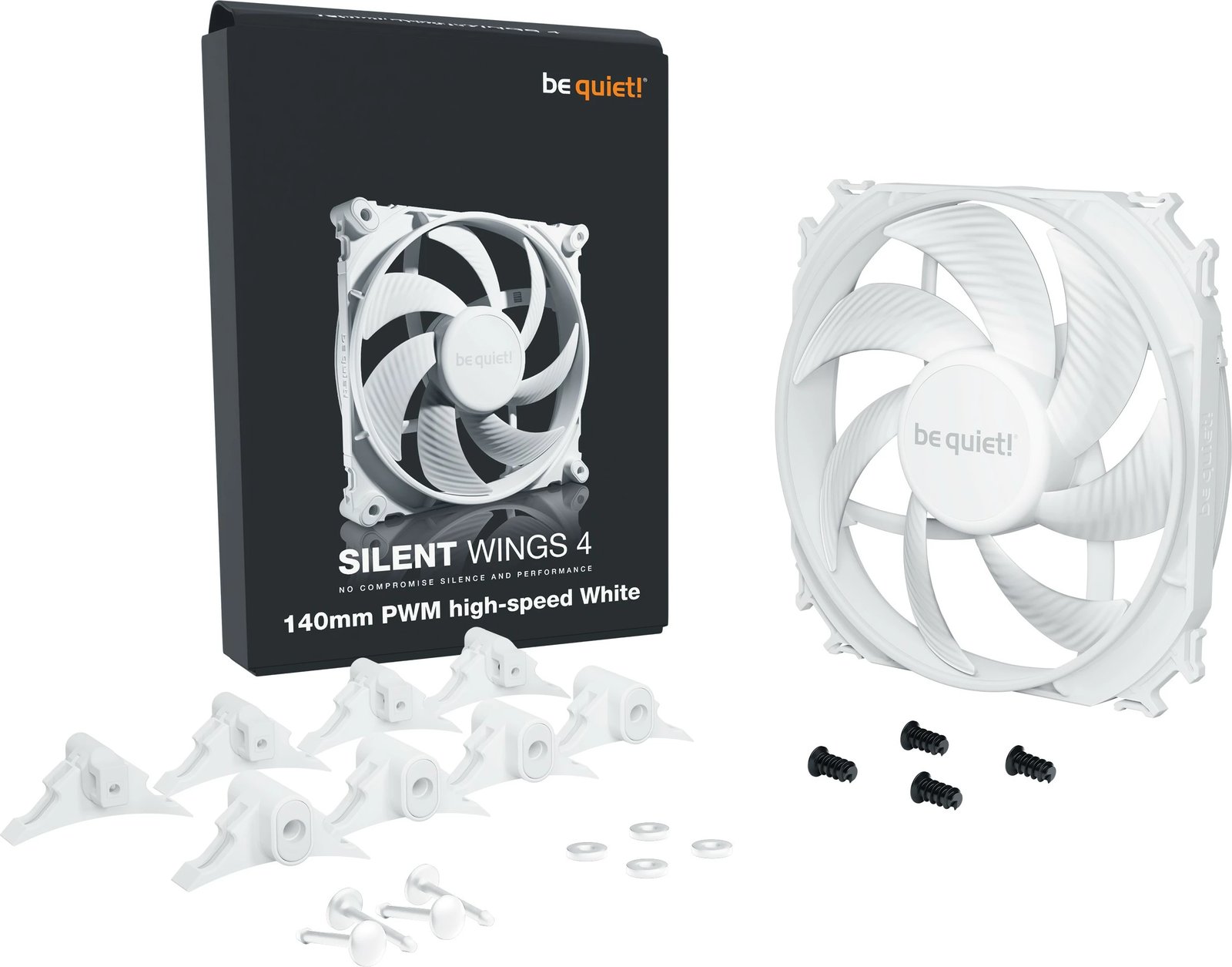 Ventilator kase Be Quiet! SILENT WINGS 4 PWM 140mm high-speed bardhë