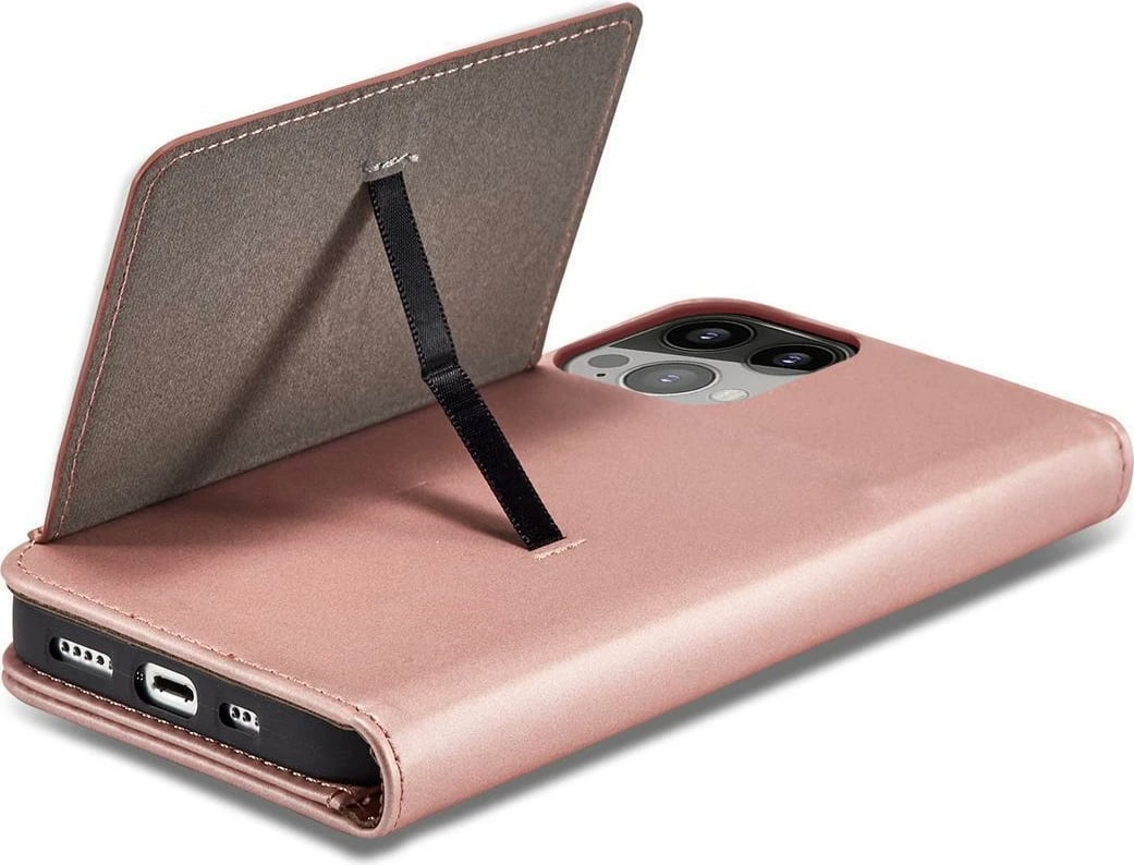 Mbështjellës magnetik Hurtel për Samsung Galaxy S23 Ultra, me portofol dhe mbajtëse, Rozë