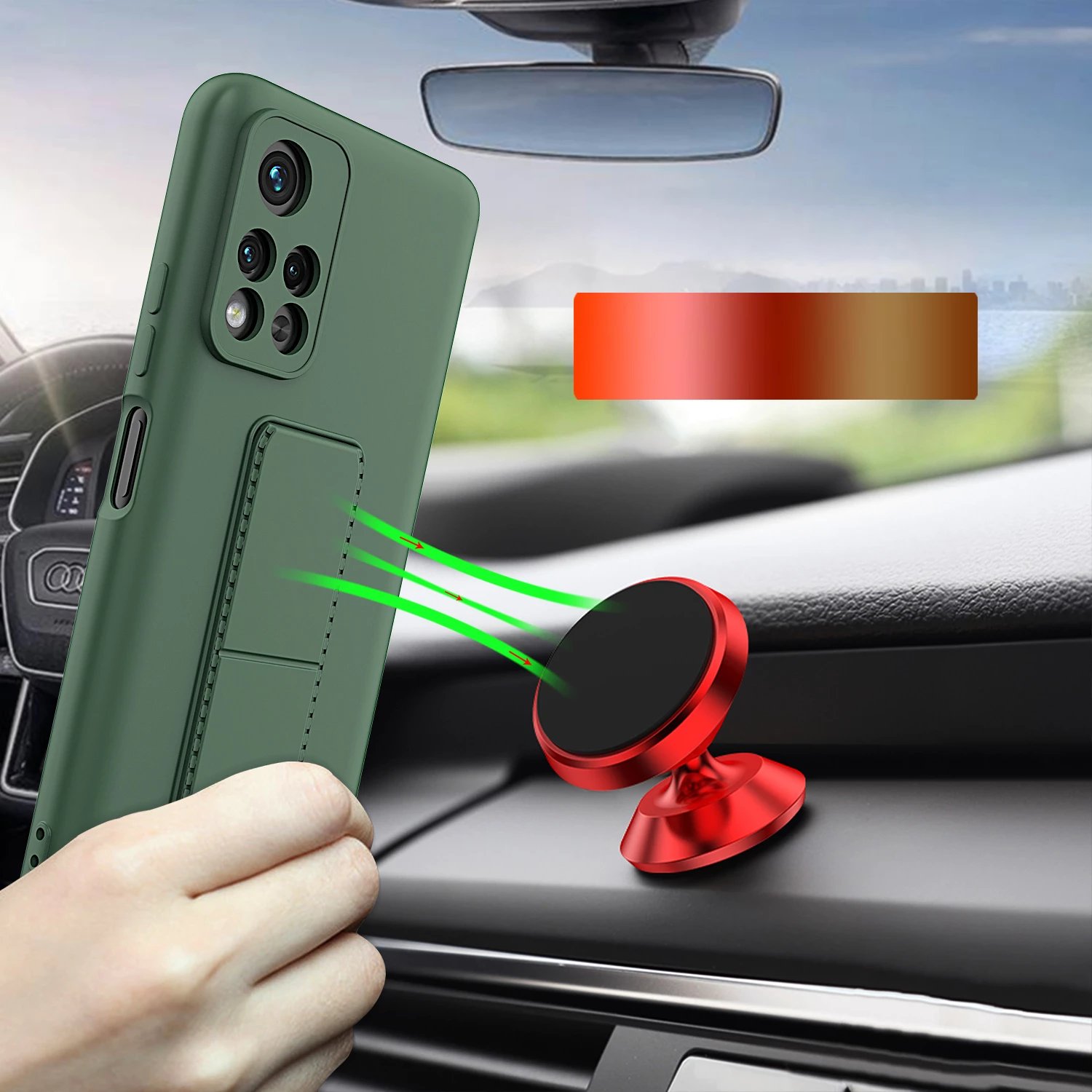 Mbështjellës Wozinsky Kickstand Case për Xiaomi Poco M4 Pro 5G, silikon, kuq