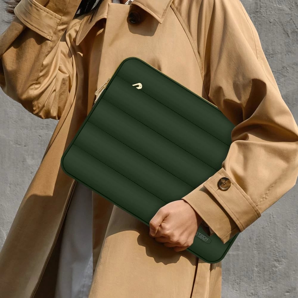 Mbështjellës laptopi Tech-Protect Puffy 13-14 inç me çantë aksesorësh, ulliri