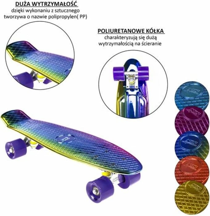 Skateboard Nils Extreme ELECTROSTYLE PENNYBOARD PNB01, Blu