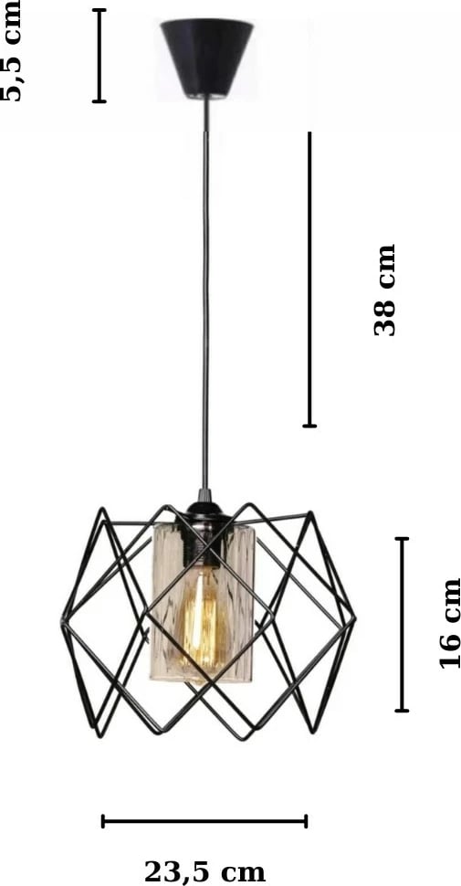 Llambë tavani Opviq, LB030, metal, ngjyrë e zezë