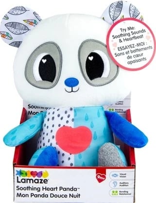 Lodra panda Lamaze me zemër pulsante, për bebe, shumëngjyrëshe