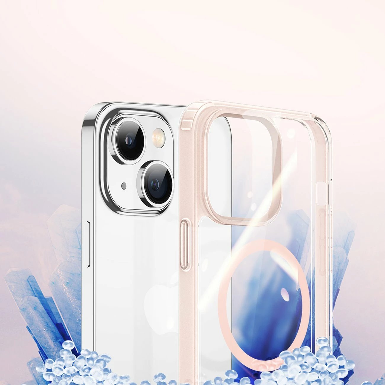 Mbështjellës Dux Ducis Clin2 për iPhone 14 Plus, MagSafe, Rozë, Transparent