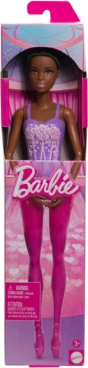 Kukull Barbie Mattel HRG33/HRG36 balerinë, flokë të zinj