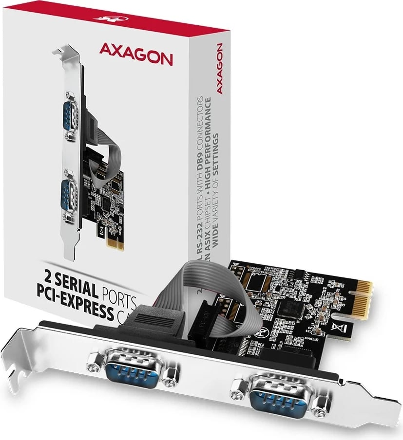 Kartë ndërfaqe AXAGON PCEA-S2N, RS-232, PCIe, E zezë