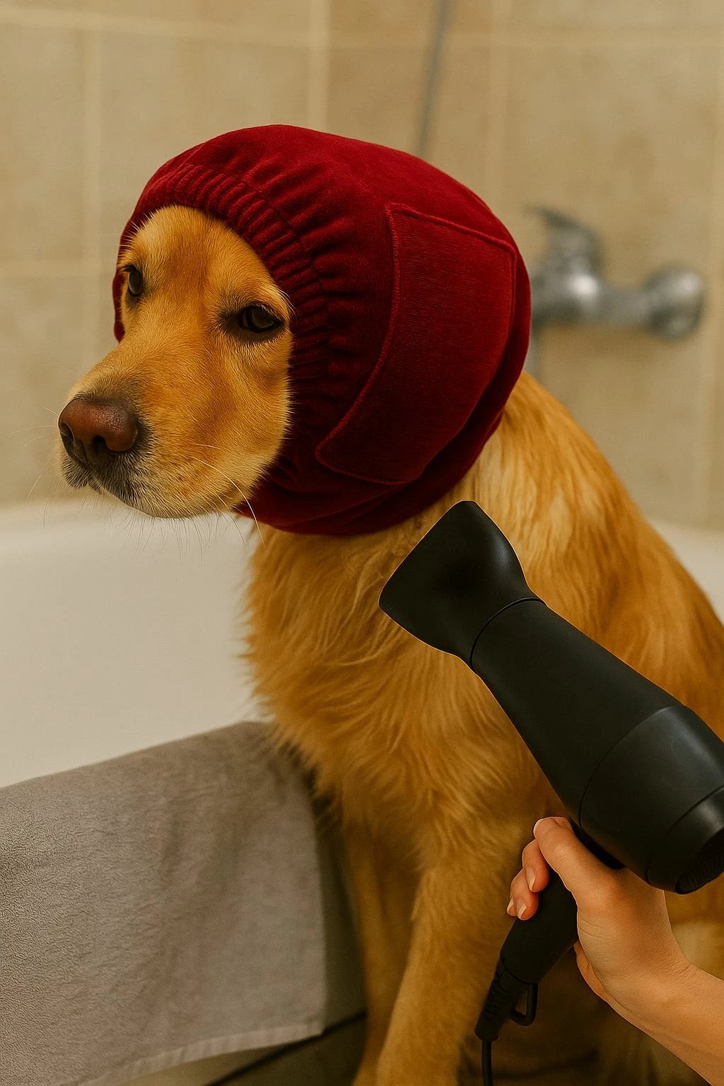 Kapelë për qen, burgundy, Paws & Whiskers, kulakkoruyucub