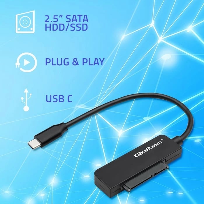 Adapter SSD HDD Qoltec 52269, 2.5", USB-C, 2TB, i zi