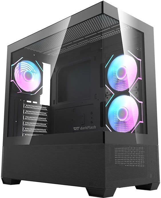 Kasë Darkflash DS900 AIR, Middle Tower, 6 ventilatorë ARGB, e zezë