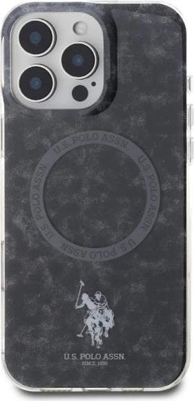 Mbështjellës U.S. Polo Assn. IML Ring MagSafe për iPhone 16 Pro Max, Zi