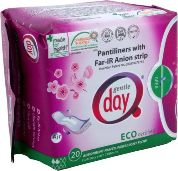 Peceta higjienike të përditshme Gentle Day me strip anion, 20 copë