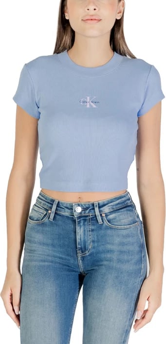 Maicë Calvin Klein Jeans femra, e kaltër e çelët