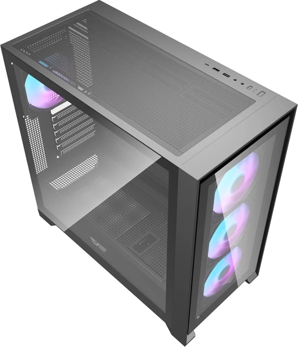 Kasë Darkflash DRX90 Glass, Mid Tower, ATX/M-ATX/ITX, xham i temperuar, e zezë
