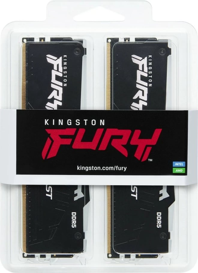 RAM memorje Kingston FURY Beast DDR5 RGB, 32GB (2x16GB), 5600 MHz, CL36, e zezë, set