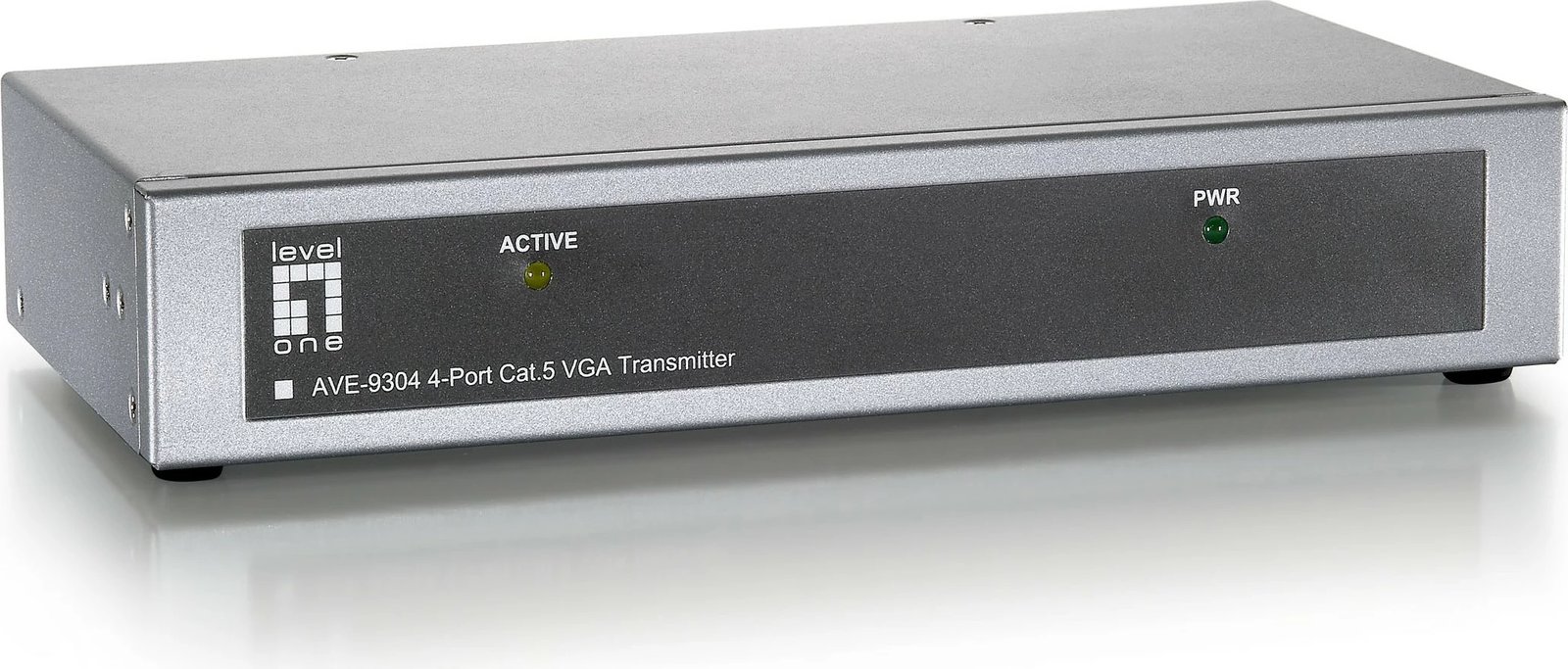 Transmetues AV LevelOne 4-Port Cat.5 VGA, 2048 x 1536, i zi, argjendtë