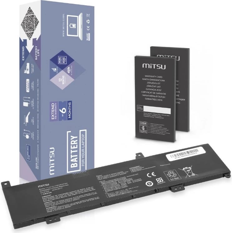 Bateri Mitsu për Asus VivoBook X580 X580VD X580VN N580VN N580VD, 4100 mAh, 11.4V, Li-poly