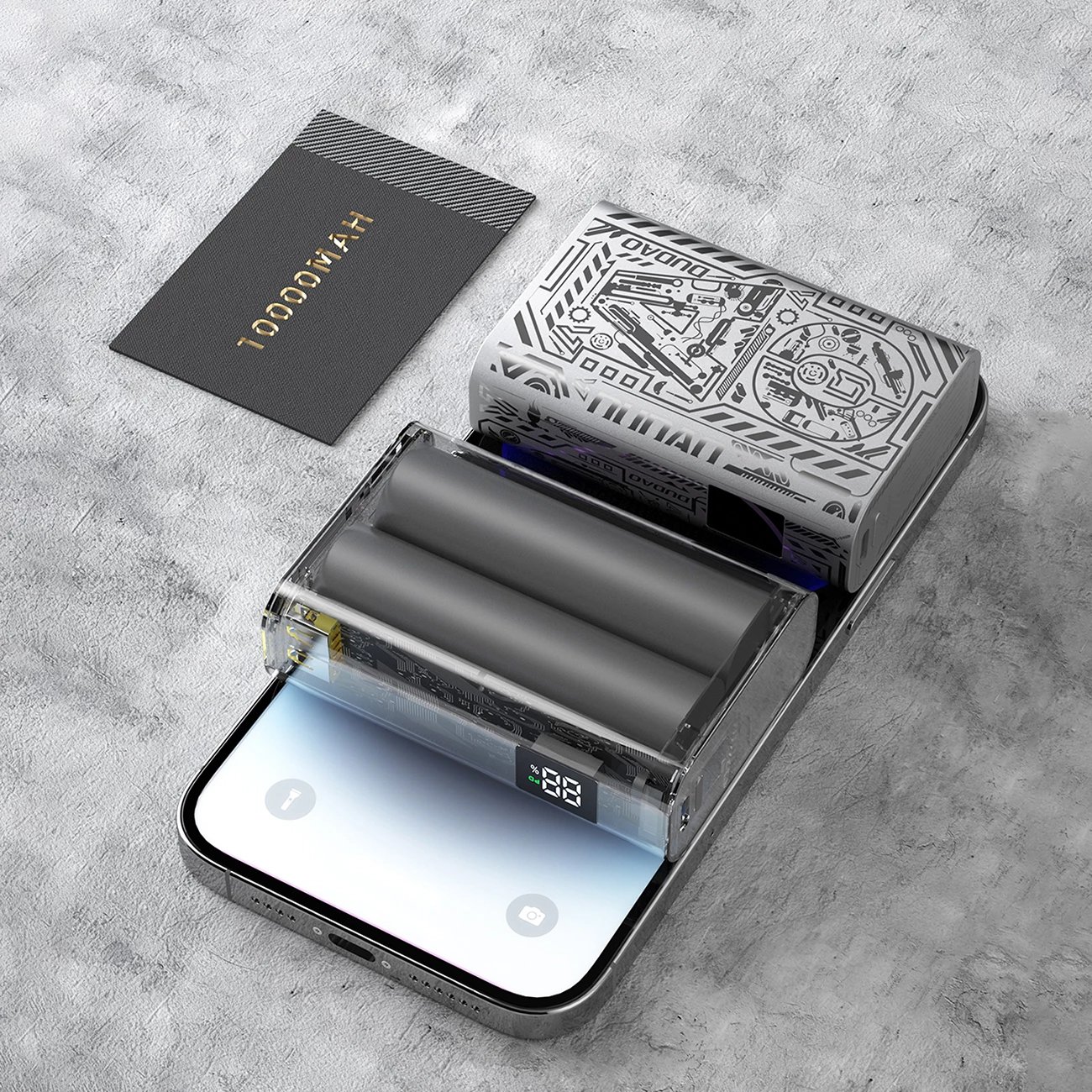 Powerbank Dudao K20, 10000mAh, 22.5W, me ekran, argjendtë