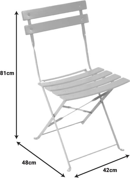 Set bistro 3 pjesë, tavolinë me karrige për terasë, ngjyrë e kuqe, D60x71cm