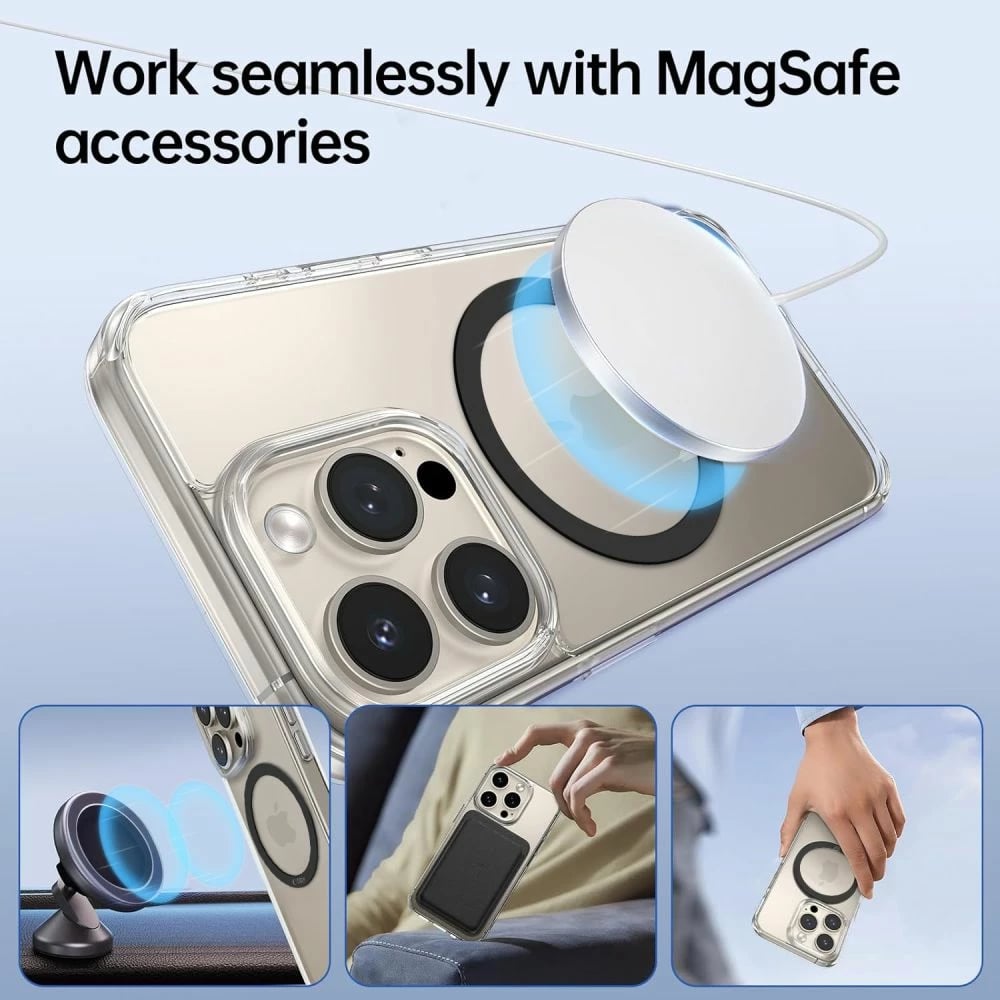 Set unazash MagSafe Tech-Protect MMP-110 2in1 për mbështjellës celulari, e zezë, 2 copë