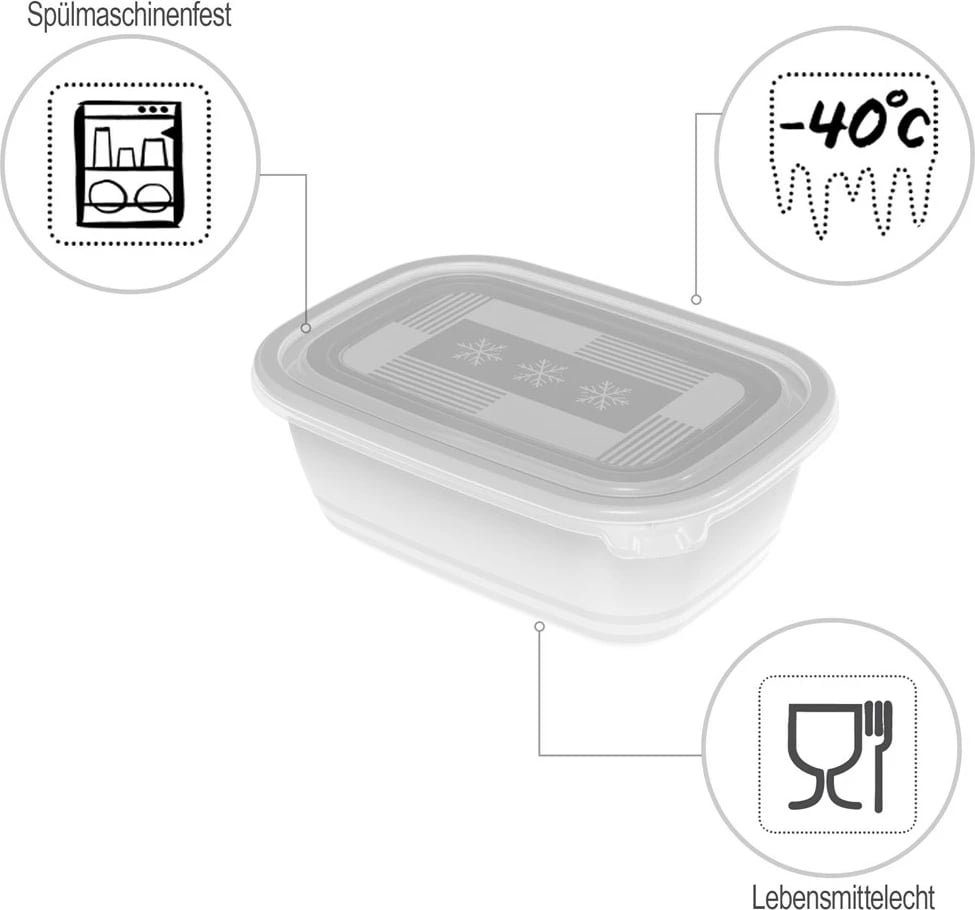 Enë për ngrirje Rotho Freeze, 3x1l, Transparente