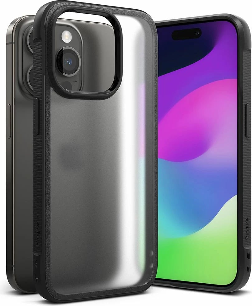 Mbështjellës Ringke Fusion Bold për iPhone 15 Pro Max, Transparent/Matte Black
