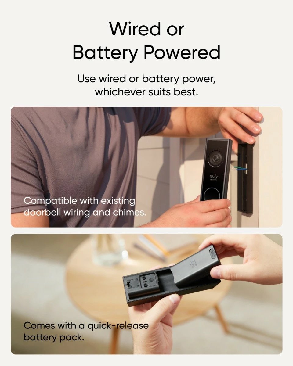 Video derë Anker B2C E340, 2K, me dy kamera, e zezë