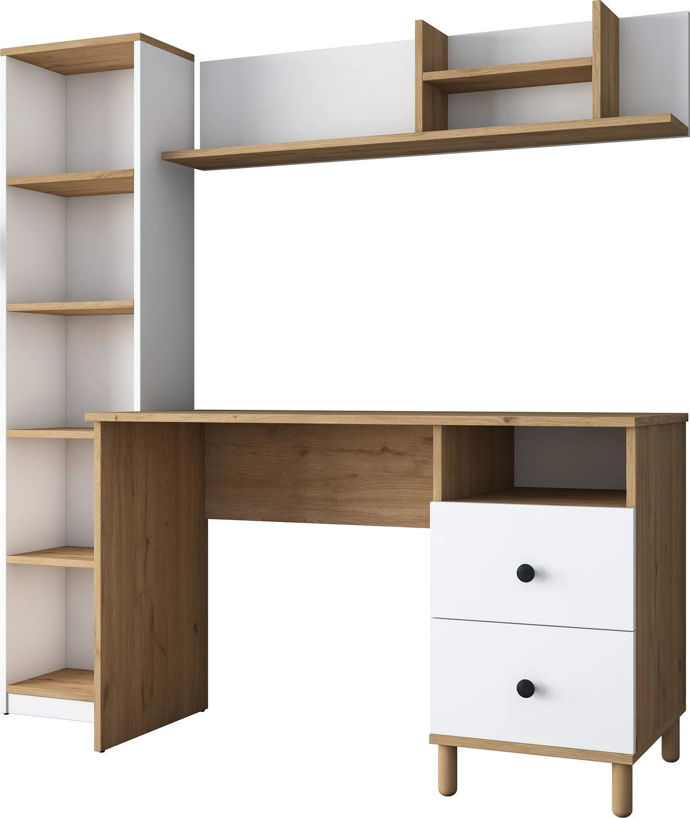 Tavolinë pune Hanah Home, HA115 - 2642, ngjyrë arr dhe e bardhë