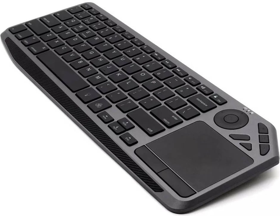 Tastierë wireless Techly 365375 me touchpad, Bluetooth/2.4GHz, LED, e zezë/gri