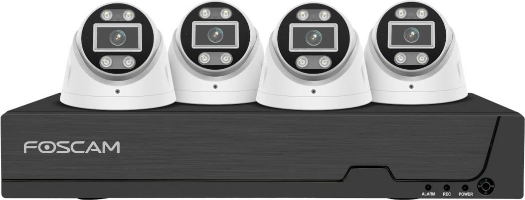 Set kamerash sigurie Foscam FN9108E-T4-2T me 4 kamera dhe recorder, 2TB, bardhë