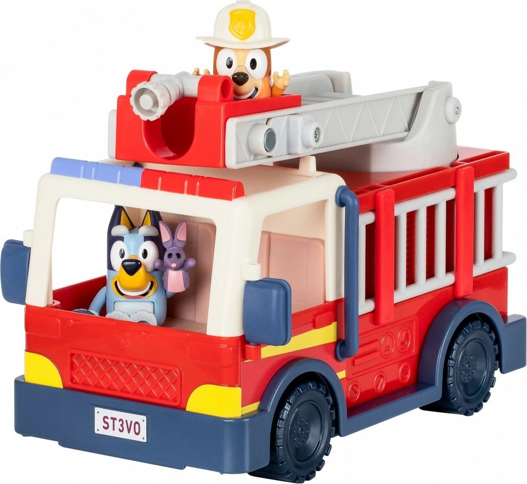 Set figurina Bluey me kamion zjarri, Tm Toys, BLU17610, plastikë, për fëmijë, shumëngjyrësh