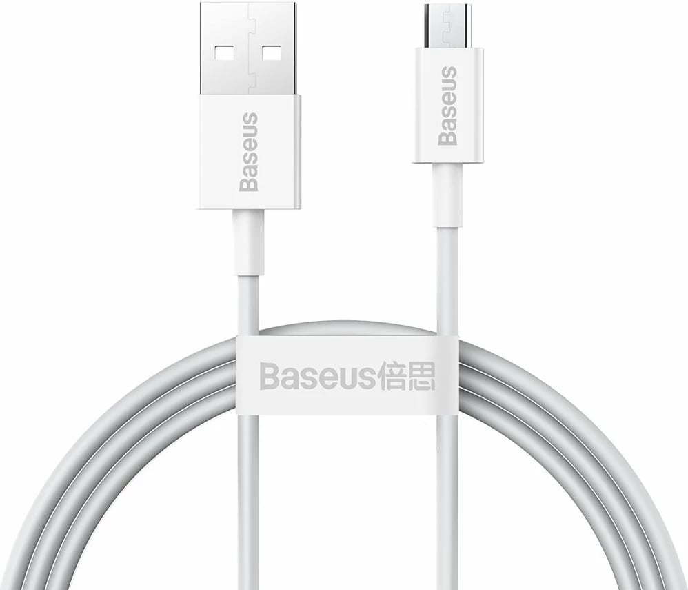Kabllo Baseus Superior CAMYS-02, USB-A në micro USB, 1m, Bardhë