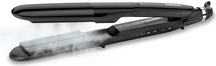 Drejtuese flokësh me avull, BaByliss ST492E, pllaka të gjera qeramike, 150-230°C, e zezë