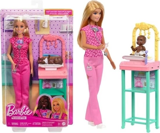 Lodër Barbie Doktoresha e Foshnjave, MATTEL, Multikolor, 2 copë