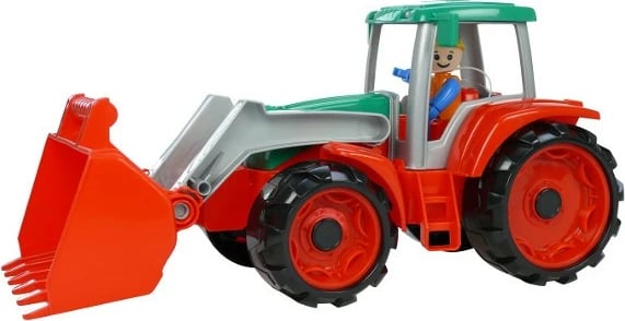 Traktor lodër Lena Truxx 35 cm, plastikë, me figurë, Gri/E gjelbër/E kuqe
