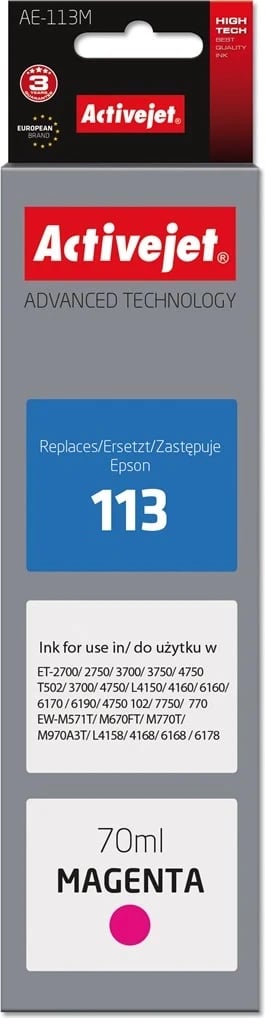 Ngjyrë zëvenduese Activejet AE-113M për printer Epson, 70ml, e vjollcë