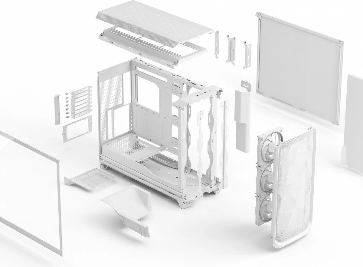Kasë Fractal Design Meshify 3 XL, Tower, RGB, Tempered Glass, E Bardhë
