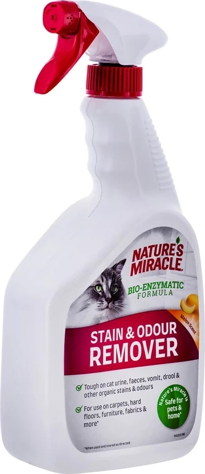 Spray pastrimi NATURE'S MIRACLE Stain & Odour Remover për mace, 946 ml