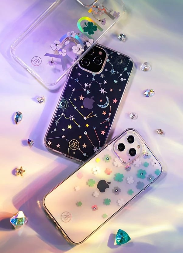 Mbështjellës Kingxbar Lucky Series për iPhone 12 mini, me kristale Swarovski, Transparent